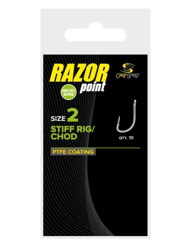 Carp Spirit Stiff Rig Amo Razor Con Occhiello 10 pz
