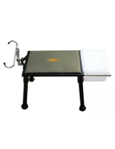 Banc de pêche avec plateau et support de tige