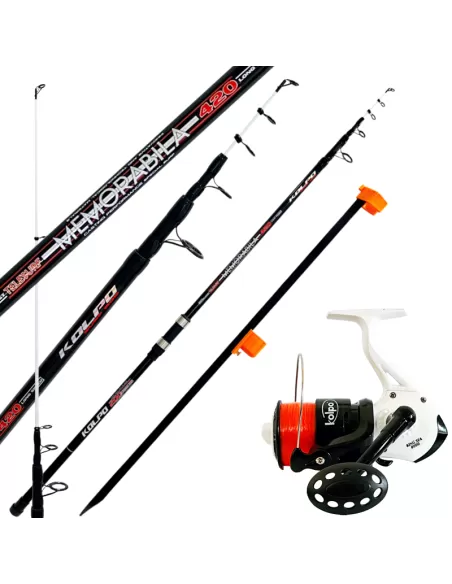 Kit de pêche Surfcasting Rod 4.20 200 gr Reel 8000 avec fil et pointe