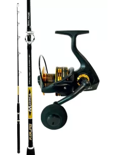 Agc Kit Combo Pêche Surfcasting Canne 4,20m 130g + Moulinet Kolpo Nanga