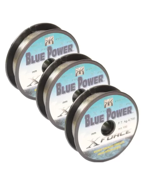Kit 3 Bobines Blue Power Fishing Wire 100 mt 0.18 0.25
