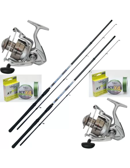 Combo Spinning 2 Tiges 2 Bobines 2 Bobines Tressées