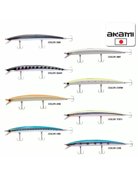 Kit 3 Leurres AKAMI Wild Minnow Long Jerk 19cm 34g - Pêche Carnassier Japonais