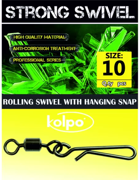Pêche émerillons Rolling Kolpo avec mousqueton rapide 10pcs