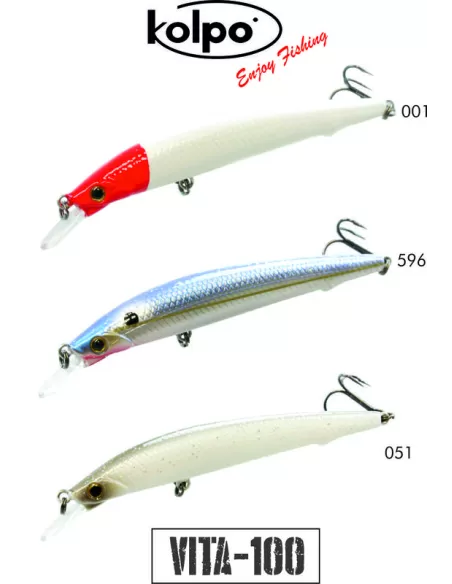 Kit 3 Artificial Minnow Life Kolpo 100mm 11 grammes Sinking