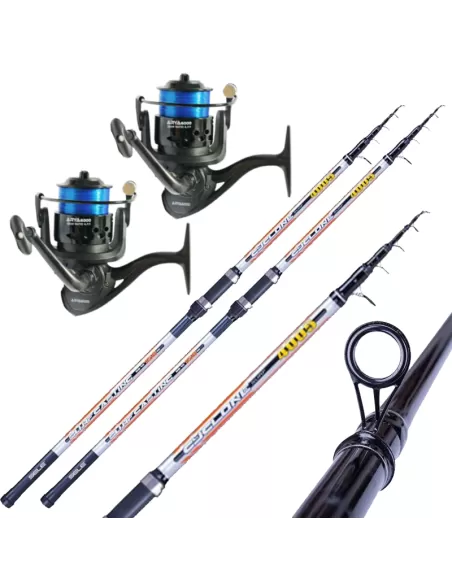 Combo Pêche Surfcasting 2 Cannes 2 Moulins et Fil