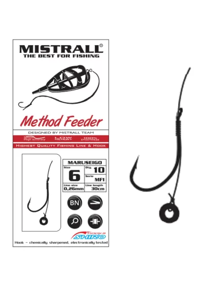 Mistrall Hameçons liés à la méthode de pêche Mangeoire 30 cm
