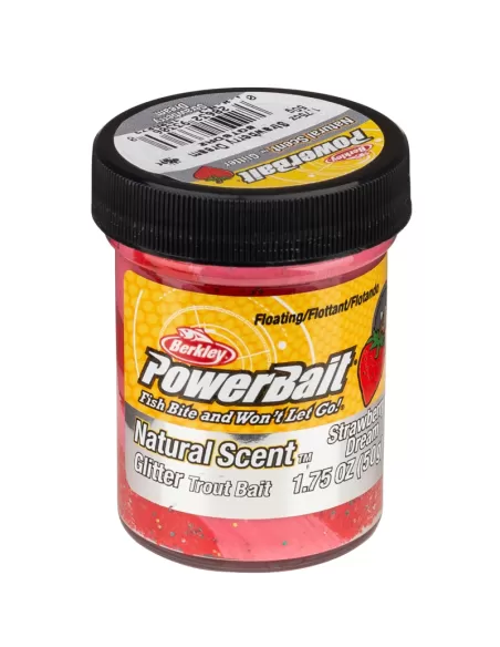 Berkley Powerbait Glitter Trout Bait Strawberry Dream Taste Pâte à la fraise pour truite