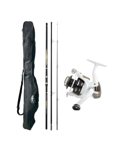 Kit de pêche Surfcasting Rod trois sections 4.20 Moulinet et fourreau