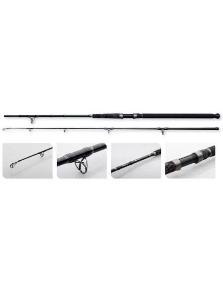 MADCAT Canne à pêche silure robuste noire 2 brins 200-300 gr