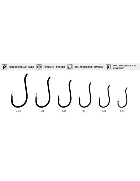 Maver MV R 1313 Crochet forgé avec pointe inclinée et œil tordu 10 pcs