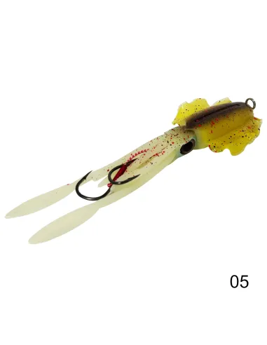 Leurre souple Kolpo Squid pour la pêche à la traîne avec corps lumineux