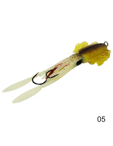 Leurre souple Kolpo Squid pour la pêche à la traîne avec corps lumineux