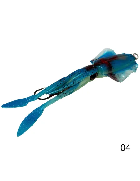 Leurre souple Kolpo Squid pour la pêche à la traîne avec corps lumineux