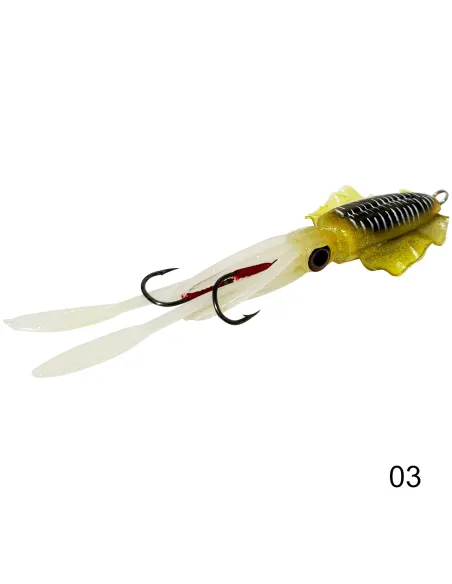 Leurre souple Kolpo Squid pour la pêche à la traîne avec corps lumineux