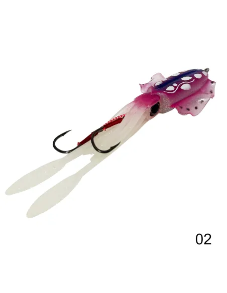 Leurre souple Kolpo Squid pour la pêche à la traîne avec corps lumineux