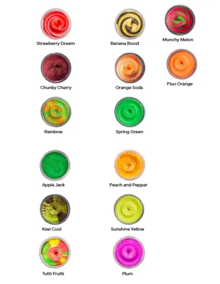 Dough Bait Fishing Berkley PowerBait Appâts à Truite En Pâte Assortiment 4 Couleurs – Irrésistible Pour La Pêche En Rivière Et Lac Dough Bait Fishing Berkley PowerBait Appâts à Truite En Pâte Assortiment 4 Couleurs – Irrésistible Pour La Pêche En Rivière Et Lac