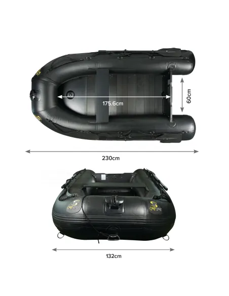 Carp Spirit BLACK BOAT ALU 230 Bateau de pêche Canoës de pêche Carp Spirit