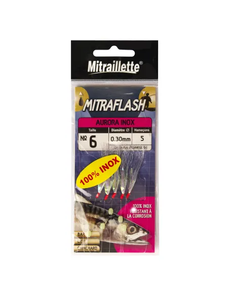 Leurre de pêche Ragot Sabiki Mitraflash Aurora en acier inoxydable 8,5 g Sabiki Ragot