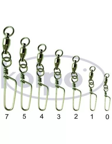 Girelle da Pesca Kolpo Con Cuscinetti e Moschettone Nichel 5pz