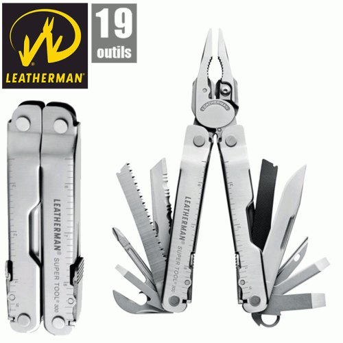 Multi-usages Leatherman Super Tool 300 avec gaine en cuir Pressionale 19 outils dans un Leatherman