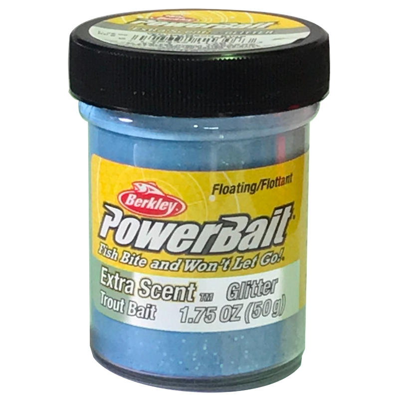 Berkley Powerbait Glitter Trout Bait White Neon Blue Extra Scent