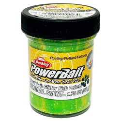 Berkley Powerbait Glitter Trout Bait Pâte Goût Granulés pour Truite Fluorescent Vert Jaune