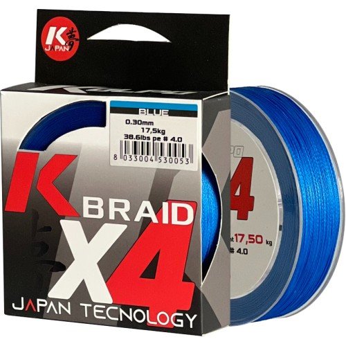 Kolpo K Braid X4 Tressed Premium Quality 300 mt Bleu Kolpo