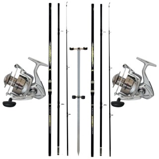Kit Surfcasting 2 Rods 3 sections 2 Reels and Double Picket