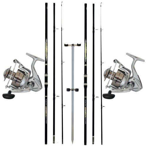 Kit Surfcasting 2 Rods 3 sections 2 Reels et Double Picket All Fishing