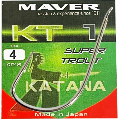 Maver Hameçons de pêche Katana Super Trout KT1 15 pcs Maver