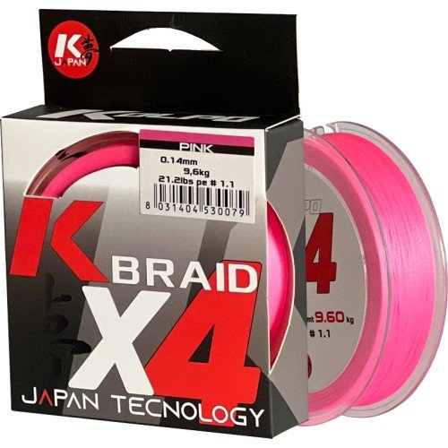 Kolpo K Braid X4 Tressed Premium Quality 300 mt Pink Fluo Kolpo