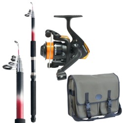 Fishing Kit Spinning Travel Rod 2.70 Reel Wire and Bag