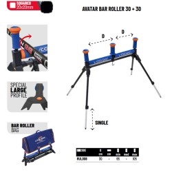 Colmic Avatar Bar Roller Roller 65 cm 30+30 cm hauteur maximale 105 cm