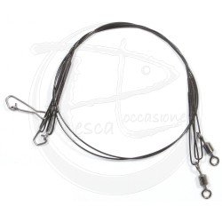 Câble en acier noir avec pivot et mousqueton