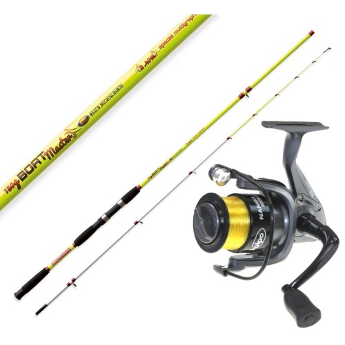Kit from fishing from boat Fishing Rod Boat Master Reel Nanga + wire Lineaeffe
