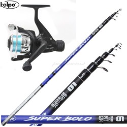 Combo for Bolognese Fishing Canna Carbon Reel with Wire