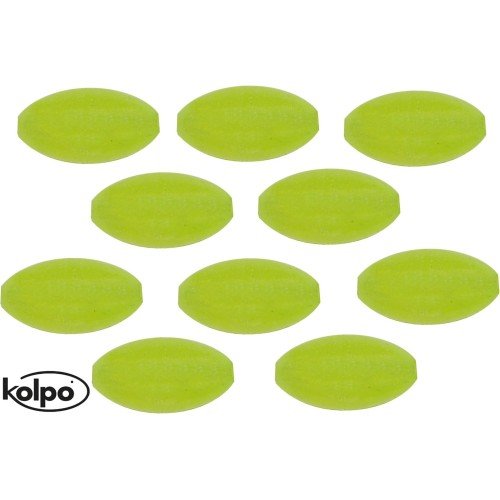 Perles ovales perforées fluorescentes rigides kolpo Kolpo