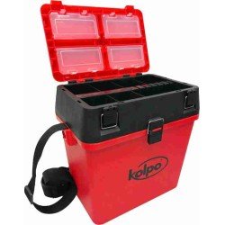 Kolpo fishing Stool with seat Accessories Basket and strap Red