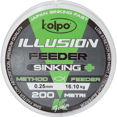 Kolpo Illusion Feeder Sinking Fil de pêche 200 mt Méthode et Feeder Kolpo