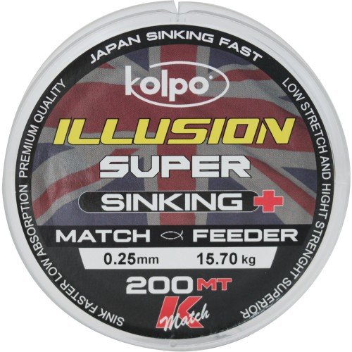 Kolpo Illusion Super Sinking Fil de pêche anglais 200 mt Kolpo