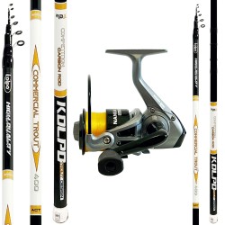 Lake Trout Fishing Kit can Carbon rod 2/10 gr + fishing reel and line