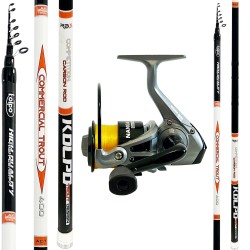 Lake Trout Fishing Kit can Carbon rod 0-6 gr + fishing reel and line