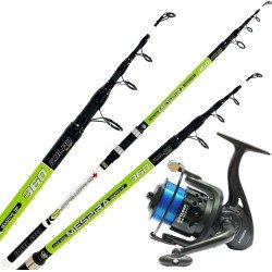 Kolpo Kit Surfcasting Telescopic Rod 150/200 gr with Reel and Wire