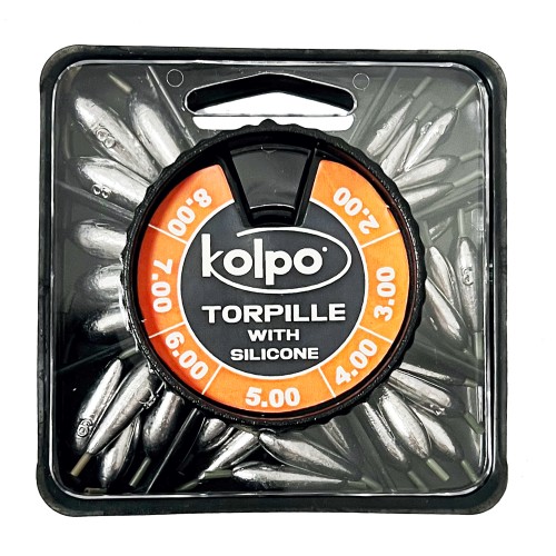 Kolpo Mascotte avec Torpille Tournante Calibrée avec Gaine en Silicone Souple Perforée 30 pcs Kolpo - Pescaloccasione