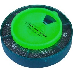 Maver Round Box with Super Calibrated Mixed Pellets 5 Sizes from 9 to 13