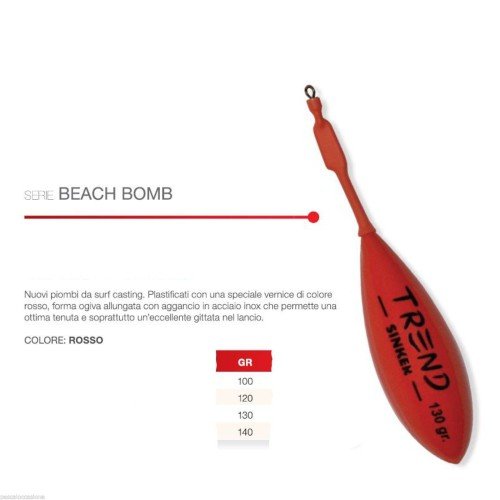 Conduire de bombe de plage surfcasting rouge tendance Surf Casting Trend Sinker