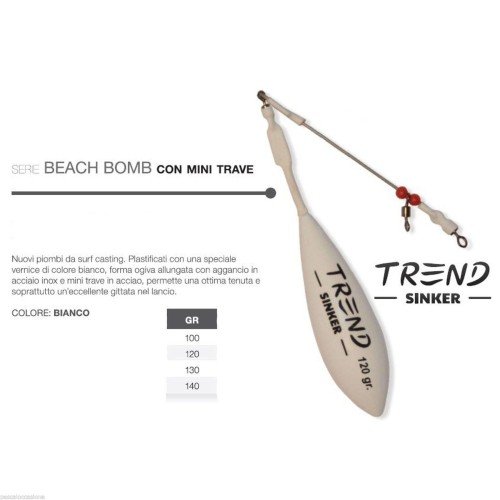 Conduire de faisceau de bombe blanc surfcasting plage tendance Surf Casting Trend Sinker