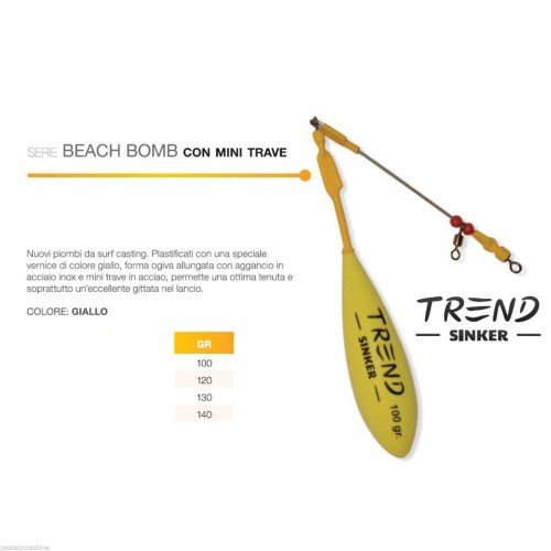 Conduire de faisceau de bombe jaune surfcasting plage tendance Surf Casting Trend Sinker
