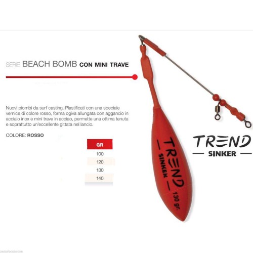 Conduire de faisceau de bombe rouge surfcasting plage tendance Surf Casting Trend Sinker